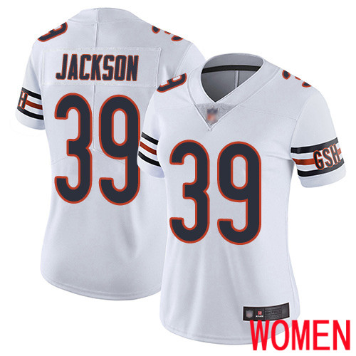 Chicago Bears Limited White Women Eddie Jackson Road Jersey NFL Football #39 Vapor Untouchable->youth nfl jersey->Youth Jersey